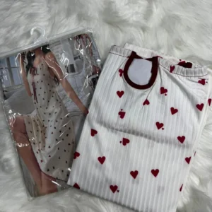 Midnight Hearts Ribbed Nightdress
