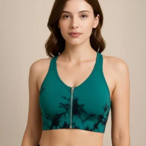 front zipper tie dye sports bra in pakistan
